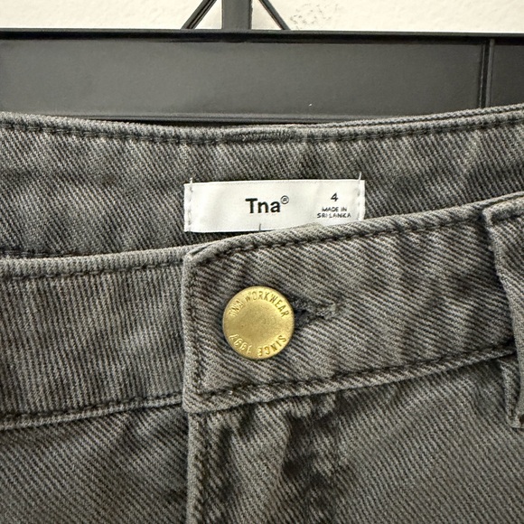 TNA Aritzia High Waisted Carpenter Greenwich Pant in Grey Size 4 Cotton Jean - Picture 6 of 16